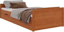 vidaXL - Bedframe - met - lades - massief - grenenhout - honingbruin - 90x200 - cm