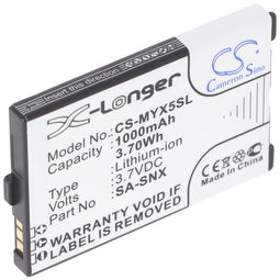 Sagem myX-3 myX-5 - Li-ion batterij - 3.7V 1000mAh 3.7Wh