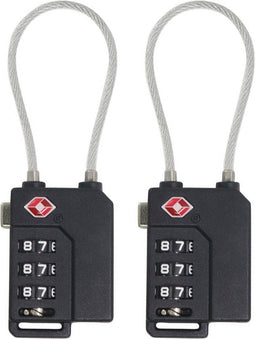 Somstyle TSA Cijferslot 3 Cijferig - 2 Stuks - Koffer slot - Bagageslot - Hangslot - Kabelslot - Backpackslot - Reisslot - Zwart