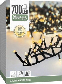 Micro Cluster - 700 LED - Kerstverlichting - 8 Lichtfuncties - Warm Wit Extra Warm Wit - 14m