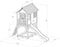 AXI Sarah Speelhuis in Bruin/Wit - Met Verdieping, Zandbak en Witte Glijbaan - Speelhuisje voor de tuin / buiten - FSC hout - Speeltoestel voor kinderen