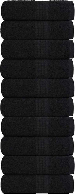 vidaXL - Gastendoekjes - 10 - st - 30x50 - cm - 360 - g/m² - 100% - katoen - zwart