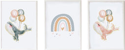 Bladen Crochetts 30 x 42 x 1 cm Regenboog Walvis 3 Onderdelen