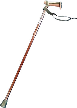 Hugo - Opvouwbare Wandelstok Derby Handvat - bruin - in hoogte verstelbaar 81 - 94 cm