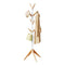 Woltu SR0116wnt - Staande kapstok - 8 haken - Wit + naturel - 180 cm hoog