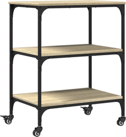 vidaXL - Keukentrolley - 60x41x76 - cm - bewerkt - hout - sonoma - eikenkleurig
