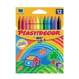 Bic Waskrijt Plastidecor Gekleurd Junior 12 Stuks