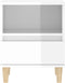 vidaXL - Nachtkastje - 40x35x50 - cm - hoogglans - wit