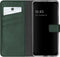 Selencia Hoesje Geschikt voor Samsung Galaxy A22 (5G) Hoesje Met Pasjeshouder - Selencia Echt Lederen Bookcase - Groen