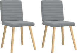 vidaXL - Eetkamerstoelen - 2 - st - stof - lichtgrijs
