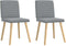 vidaXL - Eetkamerstoelen - 2 - st - stof - lichtgrijs