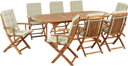 Tuinset 8-zitter MAUI PREMIUM Acaciahout Lichtgroen