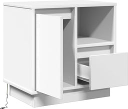 vidaXL - Nachtkastje - met - LED - Wit - 50x34,5x50 - cm