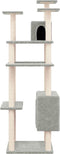 vidaXL - Kattenmeubel - met - sisal - krabpalen - 162 - cm - donkergrijs