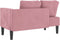 vidaXL - Chaise - longue - met - kussens - fluweel - roze
