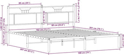 vidaXL - Bedframe - zonder - matras - 183x203 - cm - spaanplaat - gerookt - eiken