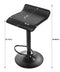 Barkruk - 2 stuks - zwart eco-leer - 360 graden draaibaar - hoogteverstelling 63-84 cm