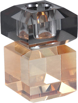 PTMD Allison Brown Crystal Glass Candleholder Square M