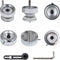 vidaXL - Buttonmachine - draaipunch - met - 500 - st - buttononderdelen - 25 - mm