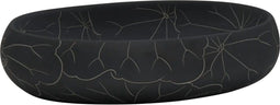 vidaXL - Opzetwasbak - ovaal - 59x40x15 - cm - keramiek - zwart