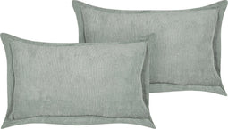 ZINNIA - Sierkussen set van 2 - Lichtgroen - 47 x 27 cm - Corduroy
