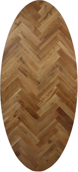 HSM Collection Ovaal Tafelblad Visgraat 180cm Naturel Eiken