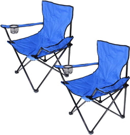 Inklapbare campingstoelen met bekerhouder (set van 2)