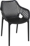 Tuinstoel - Siesta Air XL Stapelbaar - Met Armleuning - Zwart Design