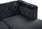 FLEN - Chesterfield hoekbank - Zwart - Linkerzijde - Fluweel