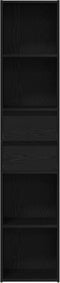vidaXL - Boekenkast - Modulair - Zwart - Eik - 36x30x171 - cm - Bewerkt - hout
