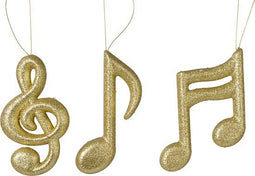 Foam muzieknoten glitter l.goud a3