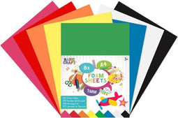 Foam vellen A4 | 8 verschillende kleuren | 1 MM dik | Knutselen voor kinderen