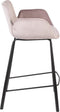 Zuiver Brit Counter Barkruk - Roze - Velvet - Set van 2