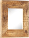 vidaXL - Spiegel - handgesneden - 50x50x2,5 - cm - massief - mangohout