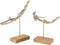 J-Line decoratie Figuur Zwemmer - polyresin/hout - zilver - 2 stuks