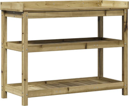 vidaXL - Oppottafel - met - schappen - 108x45x86,5 - cm - geïmpregneerd - hout