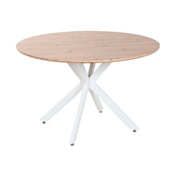 Eettafel Home ESPRIT Wit Bruin Ijzer Hout MDF 120 x 120 x 75 cm