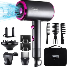 Föhn met Diffuser Ionische Haardroger Krullen - Gray/Magenta