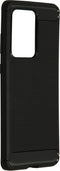 Hoesje Siliconen Geschikt voor Samsung Galaxy S20 Ultra - Brushed Backcover - Zwart