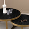 Stalux Salontafelset - Set Saar - Duurzaam ontwerp - Eenvoudige montage - Modern design - Zwart Eikenhout - 80 cm
