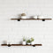 vidaXL - Wandschappen - 4 - st - 80x10x1,5 - cm - bewerkt - hout - gerookt - eikenkleur