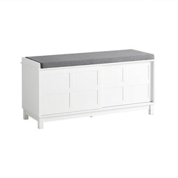 SoBuy FSR86-W - Opbergbank - Gestoffeerd kussen - Wit 114x40x53 cm