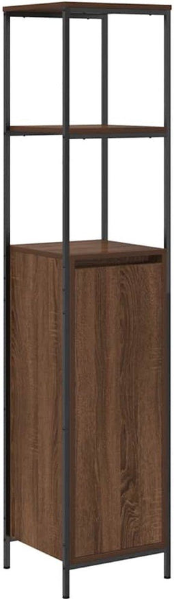 vidaXL - Badkamermeubel - met - planken - 36x35x165 - cm - bruin - eiken
