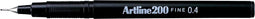 ARTLINE 200 Stift - 1 stuk - 0,4mm Lijndikte - Zwart