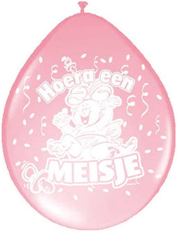 Folat - Ballonnen Hoera een Meisje (8st)
