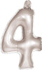 Folat Cijferballon '4' 36 Cm Folie Zilver