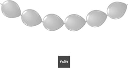 Folat - Knoopballonnen voor Ballonnenslinger Zilver Metallic 25 cm - 8 stuks