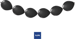 Folat - Knoopballonnen voor Ballonnenslinger Zwart 25 cm - 8 stuks