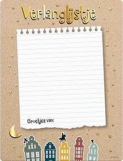 Folat - Sint & Piet verlanglijstje (4 stuks) - Welkom Sinterklaas - Sinterklaas versiering - Sinterklaas intocht - Sinterklaas en Piet -sinterklaas Cadeautjes