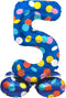 Folat - Staande folieballon Cijfer 5 Colorful Dots - 72 cm
